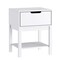 Emma and Oliver Samuel Kids Single-Drawer Night Stand with Solid Wood Frame, Side Table for Kids Bedroom with Open Shelf